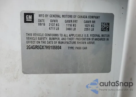 2017 Buick Regal Premium from USA, damaged, VIN 2G4GR5GX7H9106804